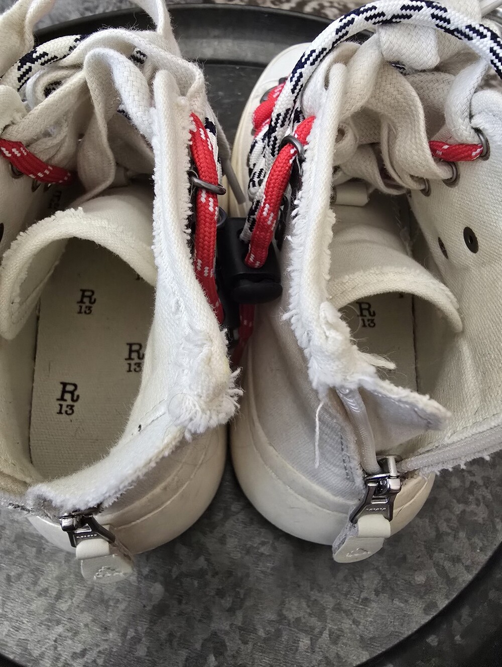 R13 Off-White Double Grommet Kurt Sneakers Size 36 - Picture 12 of 15
